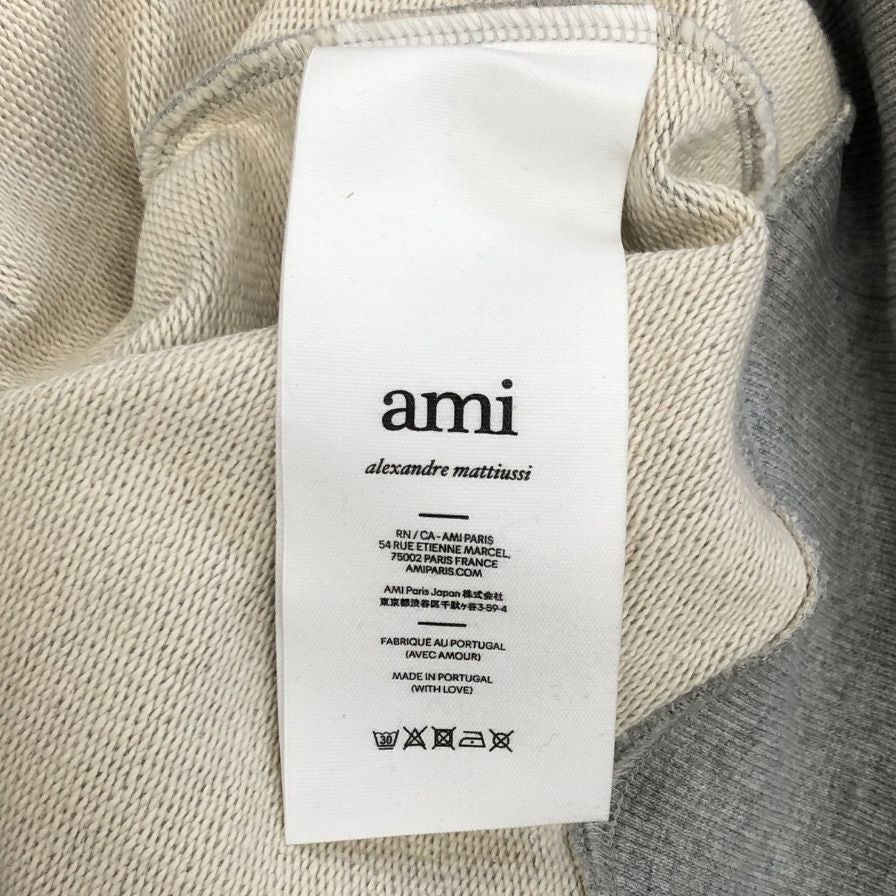 極美品◆アミ パリス  パーカ  フーディー プルオーバー USW224.747 メンズ サイズL グレー AMI PARIS 【AFB33】