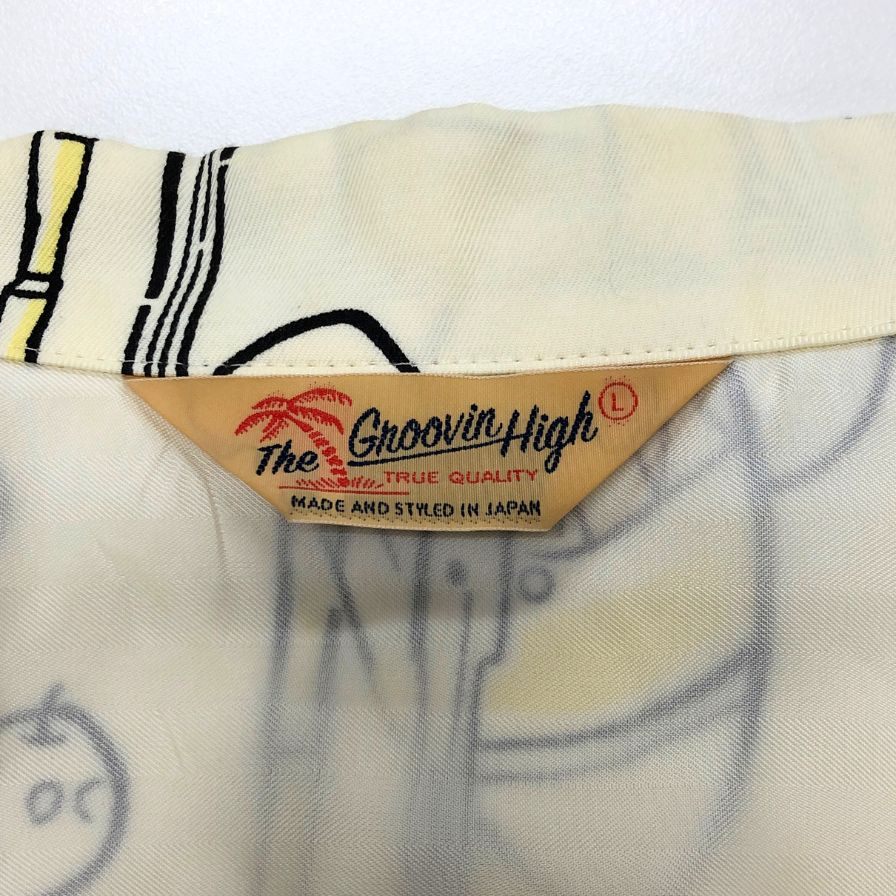 美品◆グルービンハイ 開襟シャツ 1940S 半袖 総柄 メンズ サイズL THE GROOVIN HIGH 【AFB5】