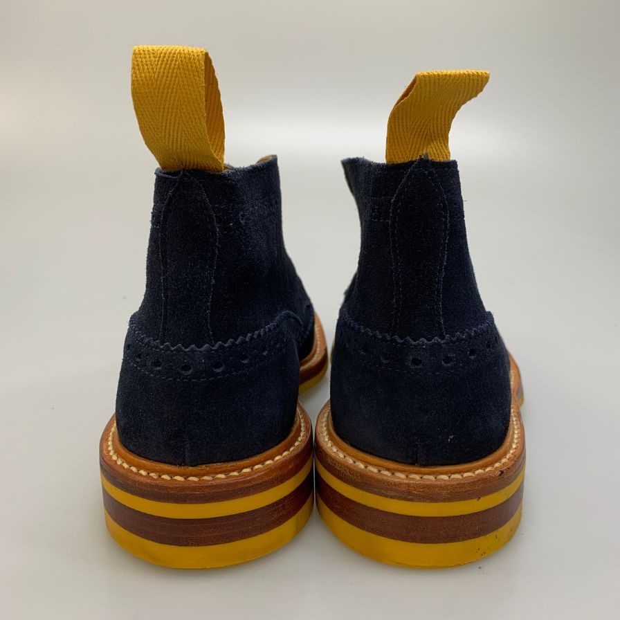 トリッカーズ カントリーブーツ M5833 ウィングチップ スエード メンズ サイズ 8 ブルー系 Tricker's ブーツ 約26.5cm【LA】【中古】