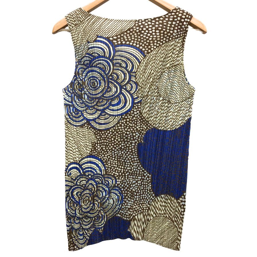 美品◆プリーツプリーズ イッセイミヤケ ノースリーブ 鱗プリーツ レディース サイズ3 PP83-JT712 PLEATS PLEASE ISSEY MIYAKE 【AFB50】