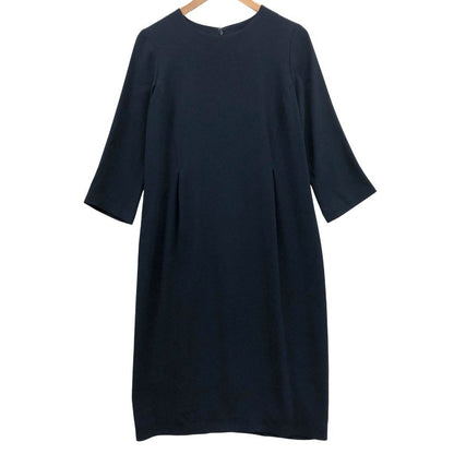 中古◆セオリー リュクス ワンピース バックジップ ネイビー サイズ38 レディース theory luxe 【AFB8】