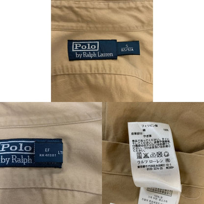 中古◆ポロ ラルフローレン ボタンダウンシャツ エルボーパッチ ベージュ系 メンズ サイズS Polo Ralph Lauren 【AFB28】