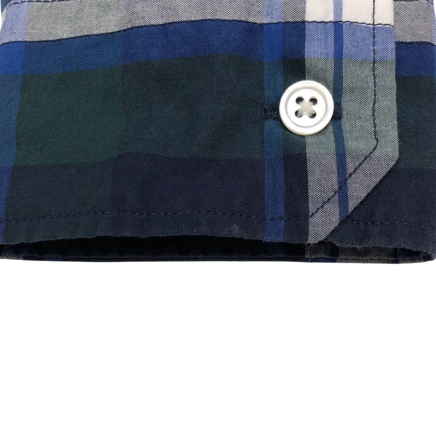 美品◆ユニフォームエクペリメント チェック 長袖シャツ 23SS UE-230019 メンズ サイズ3 ブルー Uniform Experiment 【AFB39】