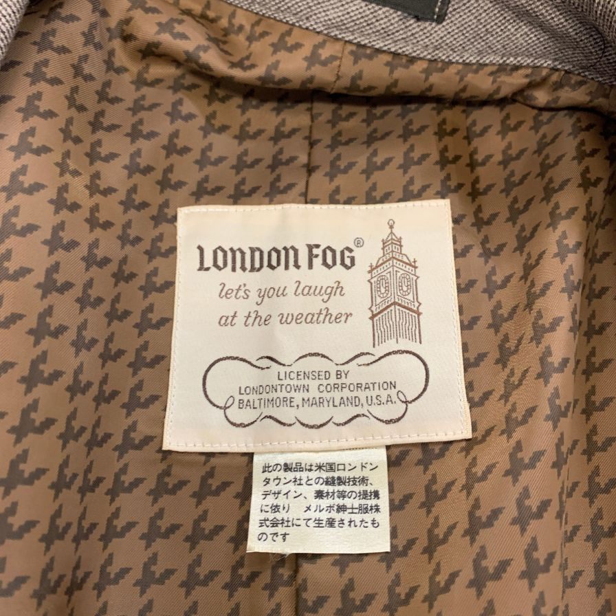 中古◆ロンドンフォグ バルカラーコート 70年代 USA製 ウール ブラウン メンズ サイズ100 LONDON FOG 【AFB32】