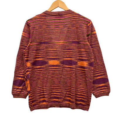 極美品◆ミッソーニ カーディガン カシミア×シルク オレンジ系 総柄 レディース サイズ46 MISSONI 【AFB13】