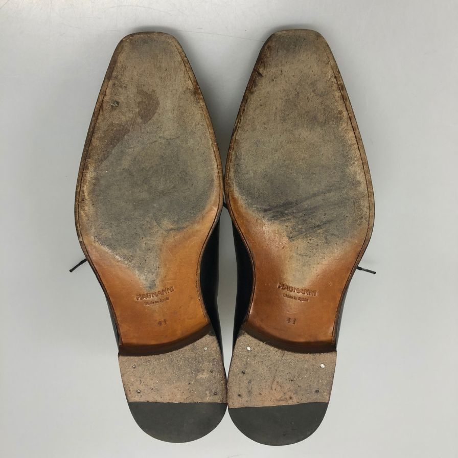 マグナーニ レースアップシューズ ホールカット メダリオン ブラック メンズ サイズ41 17505 MAGNANNI 約26.0cm【AFC47】
