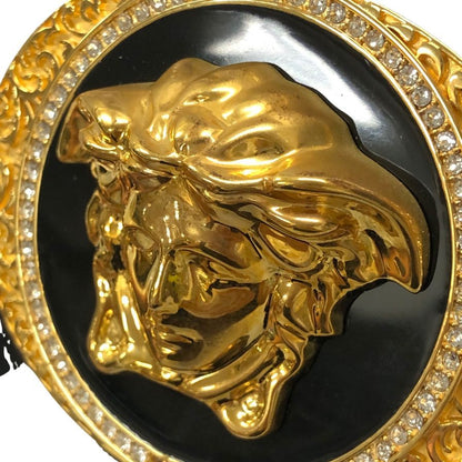 ヴェルサーチ ゴールドメデューサ バックル ベルト メンズ サイズ95/38 ゴールド＆ブラック VERSACE【AFI17】