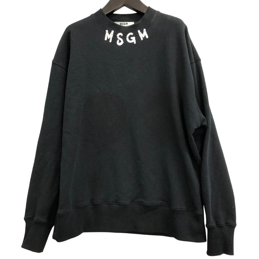 中古◆エムエスジーエム スウェット ブラック ネックロゴ サイズL MSGM 【AFB3】