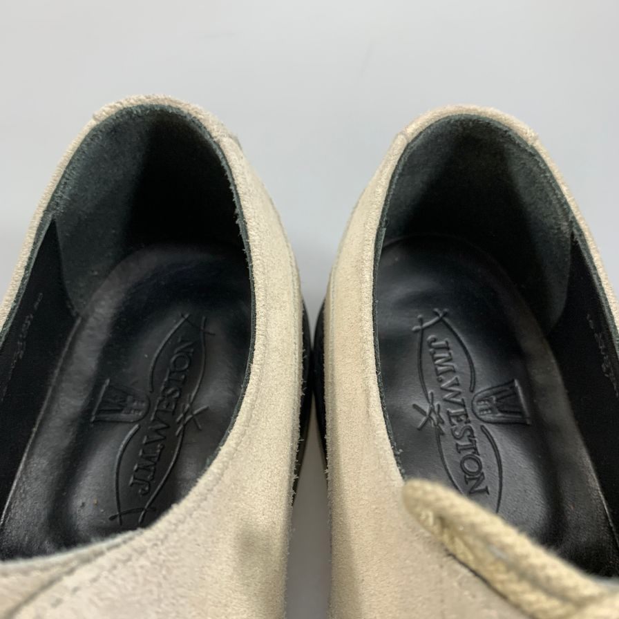 ジェイエムウエストン ユージーンゴルフ アイボリー スエード UK8.5 J.M.WESTON ビジネスシューズ 約27.5cm【LA】【中古】