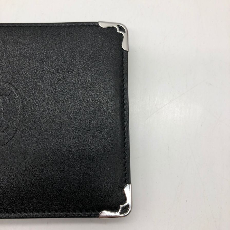 カルティエ 財布 コンパクトウォレット マストライン レザー メンズ ブラック Cartier【AFI5】