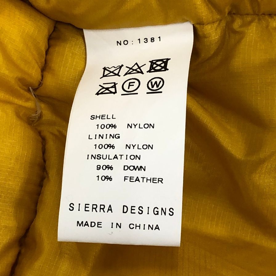極美品◆シエラデザインズ ビームスプラス別注 ダウンベスト イエロー メンズ サイズL sierra designs×BEAMS＋ 【AFA9】