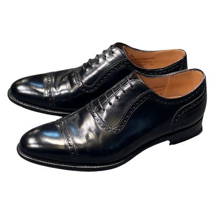 ジョセフチーニー レザーシューズ フェンチャーチ クォーターブローグ カーフ ブラック メンズ サイズUK8.5F JOSEPH CHEANEY FENCHURCH ビジネスシューズ 約27.0cm【LA】【中古】