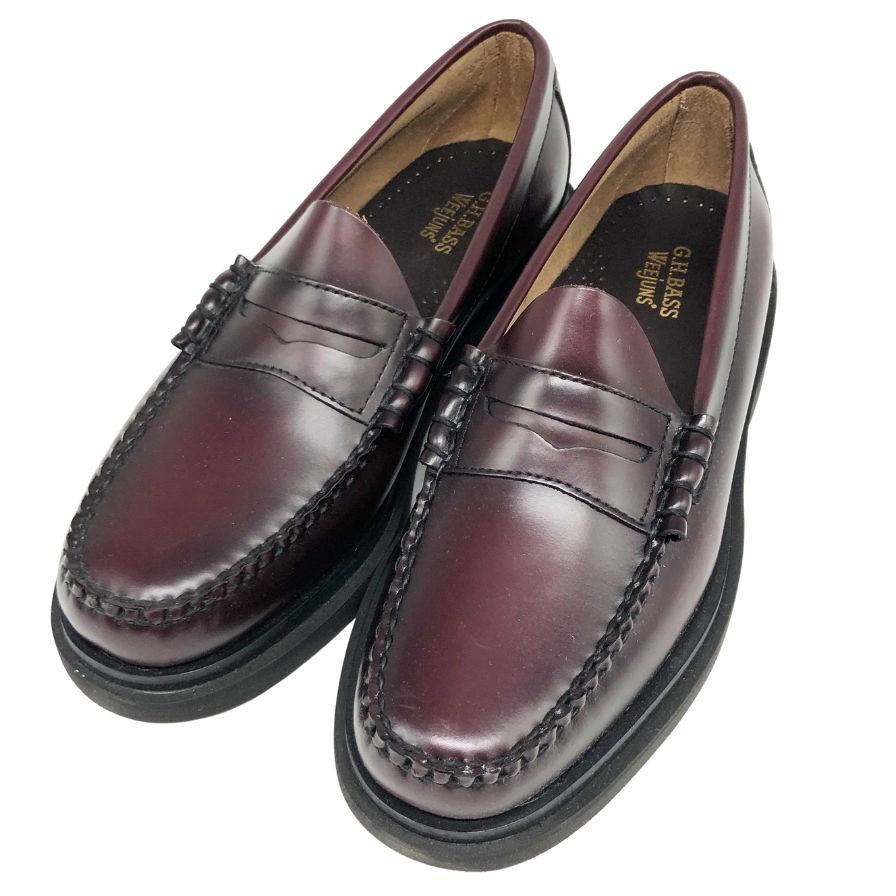 ジーエイチバス ローファー ウィージャンズ ラーソン サイズ8 メンズ バーガンディ G.H.Bass&Co. WEEJUNS LARSON ローファー 約26.5cm【LA】【中古】