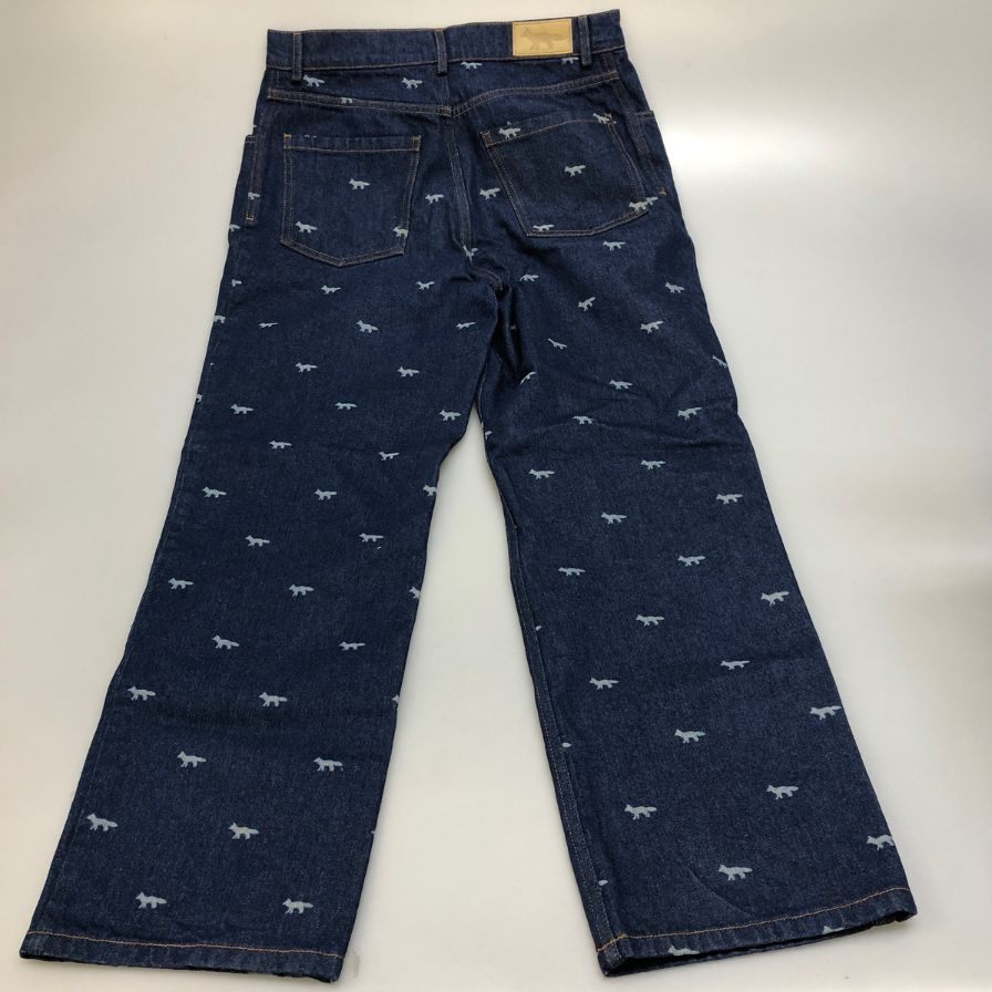 メゾンキツネ デニムパンツ キツネ柄 ボタンフライ メンズ サイズ30 MAISON KITSUNE 【AFB33】
