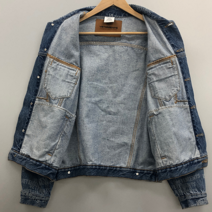 中古◆ヴェトモン ロゴ入りデニムジャケット メンズ ブルー サイズXS VETEMENTS 【AFF20】