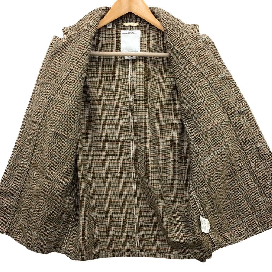 中古◆ヴィズヴィム ビズビム カバーオールシャツ ジャケット ウール メンズ チェック ブラウン サイズM VS0001747 visvim 【AFB41】