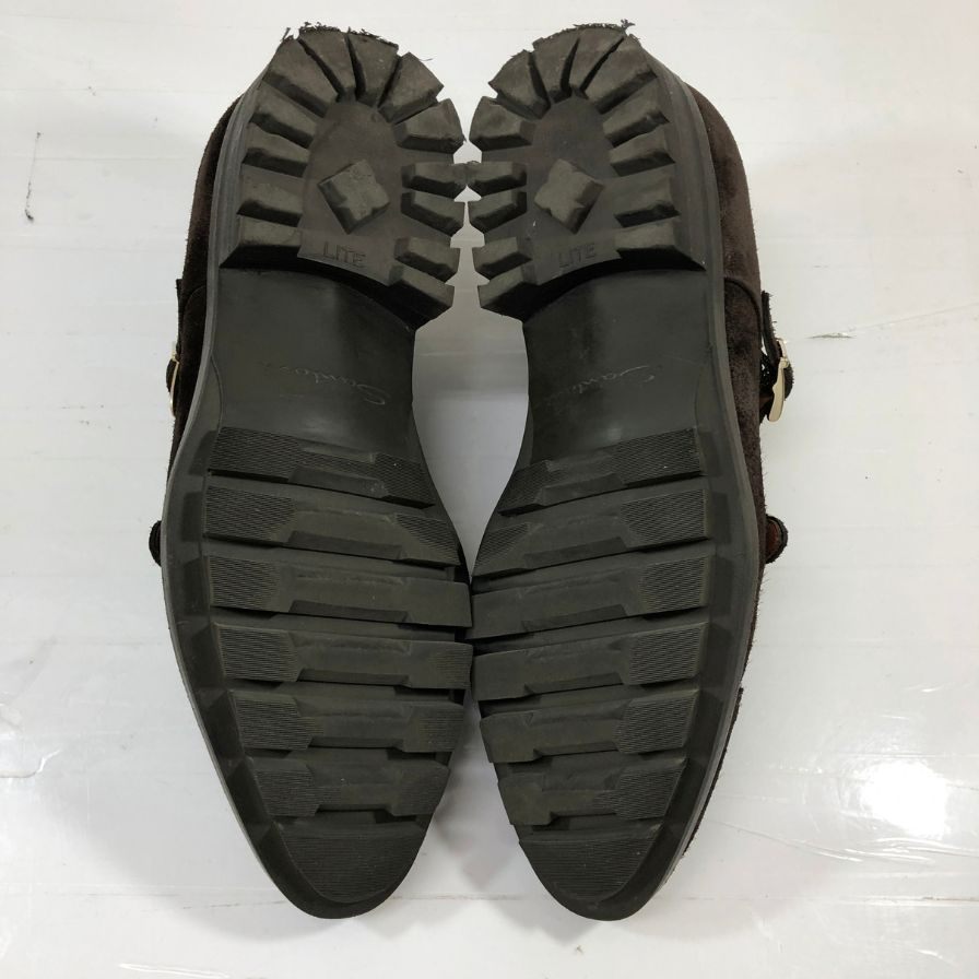 サントーニ レザーシューズ キャップトゥ ダブルモンク 14304 スエード ブラウン メンズ サイズUK5.5 Santoni 約24.0cm【AFD9-2】