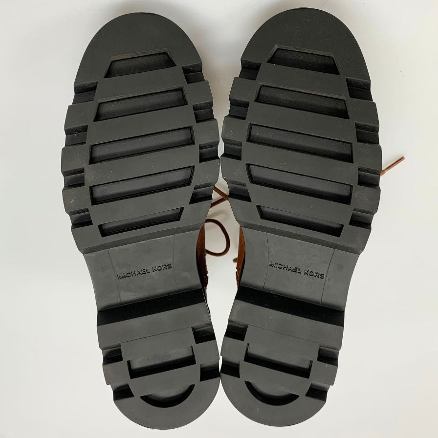 マイケルコース サイドジップ ワークブーツ HY20H ブラウン サイズ9 メンズ レースアップ MICHAEL KORS 約27.0cm【AFC41】