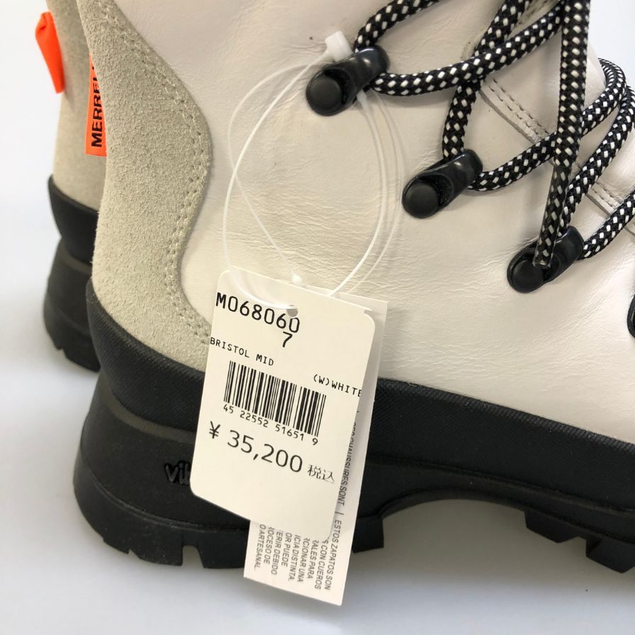 メレル ブーツ トレッキングブーツ Bristol MID レディース サイズ24 ブラック ホワイト系 MERRELL 約24.0cm【AFD4】