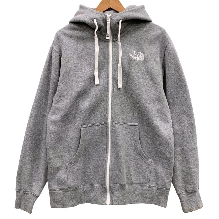 中古◆ノースフェイス ジップパーカー NT62130X フルジップ フーディ スウェット メンズ グレー サイズM THE NORTH FACE 【AFB9】
