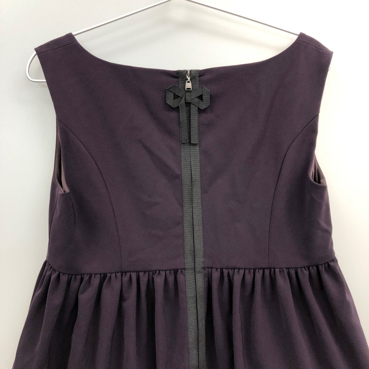 美品◆フォクシーニューヨーク ワンピース レディエンパイア ノースリーブ 27879 パープル レディース サイズ40 FOXEY NEW YORK 【AFB3】