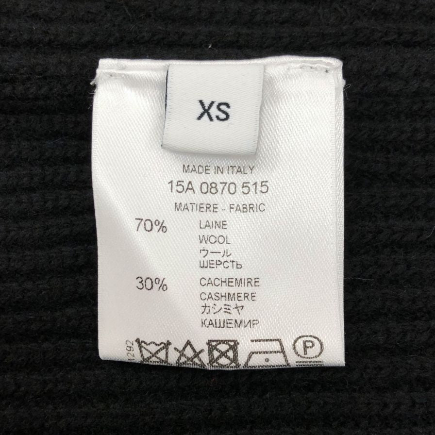 極美品◆ジバンシー ニット フード コート ダブルジップ レディース カシミア混 サイズXS ブラック 15A 0870 515 GIVENCHY 【AFB17】
