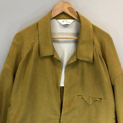 美品◆アンセルム ヴィーガンレザー ロングシャツ イエロー メンズ サイズ2 ANCELLM 【AFB6】