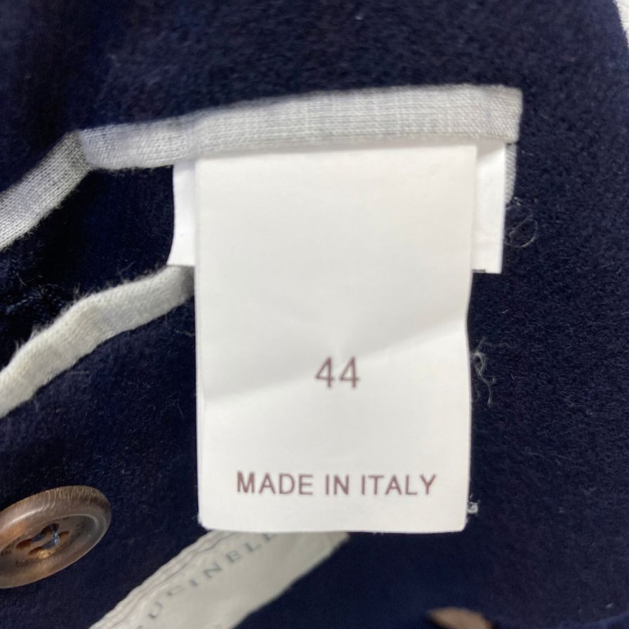 美品◆ブルネロクチネリ 3B テーラードジャケット ウール カシミヤ混 メンズ サイズ44 ネイビー Brunello Cucinelli 【AFB46】