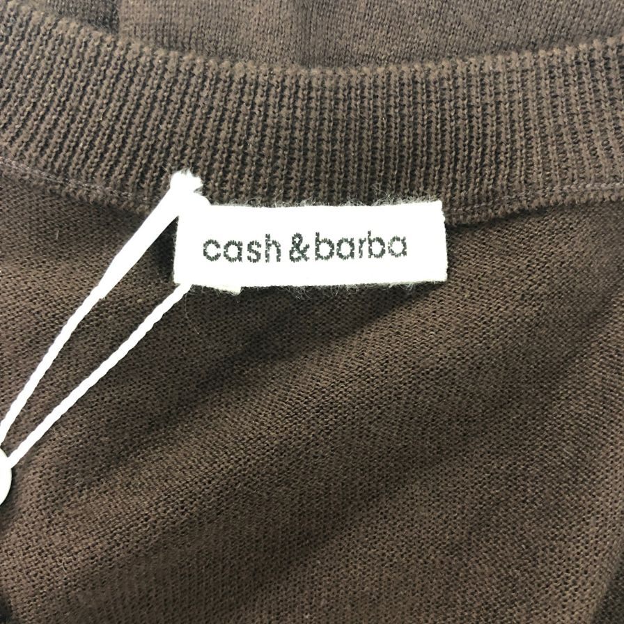 極美品◆キャッシュ＆バルバ カーディガン SEISW003 シーアイランドコットン ブラウン サイズ2 メンズ  cash & barba 【AFB27】