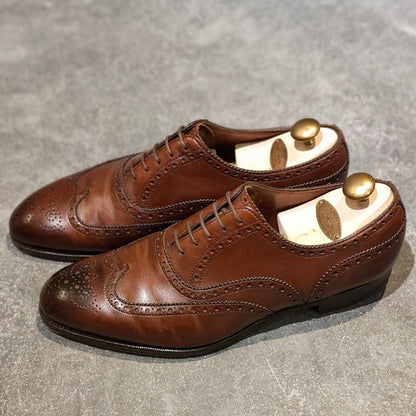 エドワードグリーン マルバーン フルブローグ 82ラスト ブラウン サイズUK8.5 EDWARD GREEN ビジネスシューズ 約27.0cm【LA】【中古】