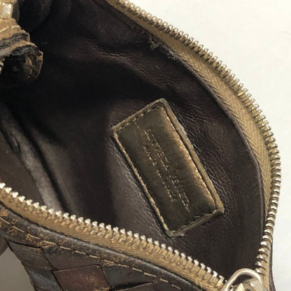 ボッテガヴェネタ コインケース イントレチャート レザー キーリング付き ダークブラウン メンズ BOTTEGA VENETA【AFI10】【中古】
