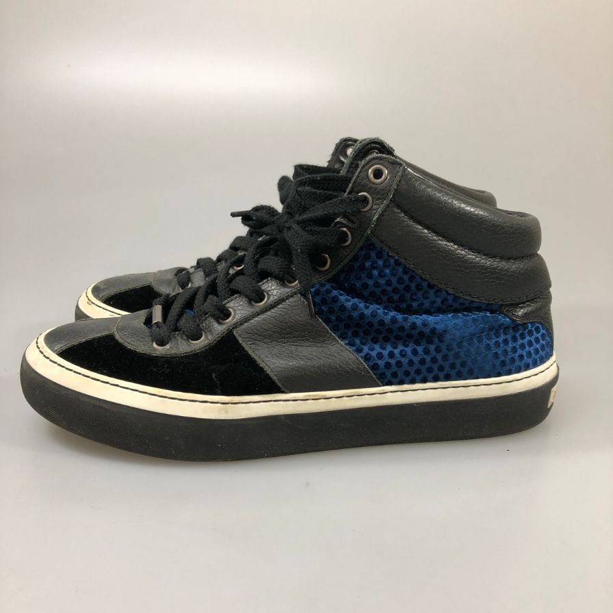 ジミー チュウ ハイカット スニーカーメンズ サイズ 43 ブラック＆ブルー jimmy choo 約28.0cm【AFC52】
