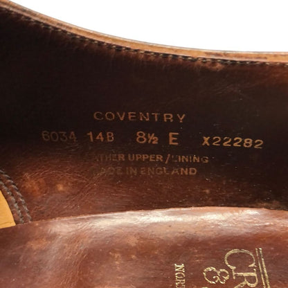 クロケット&ジョーンズ セミブローグシューズ コベントリー レザー メンズ ダークブラウン サイズUK8.5E 341ラスト CROCKETT&JONES COVENTRY ビジネスシューズ 約27.0cm【LA】【中古】