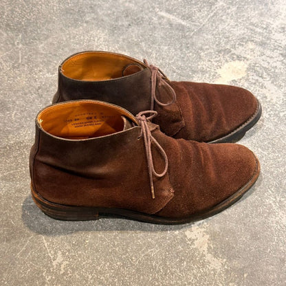 クロケット&ジョーンズ チャッカブーツ チャートシー3 スエード ブラウン サイズUK6.5E CROCKETT&JONES ブーツ 約25.0cm【LA】【中古】