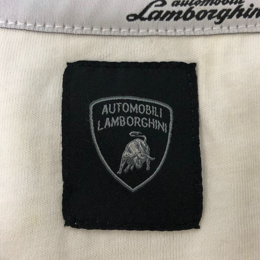 中古◆ランボルギーニ プリント Ｔシャツ メンズ サイズS ホワイト LAMBORGHINI 【AFB2】