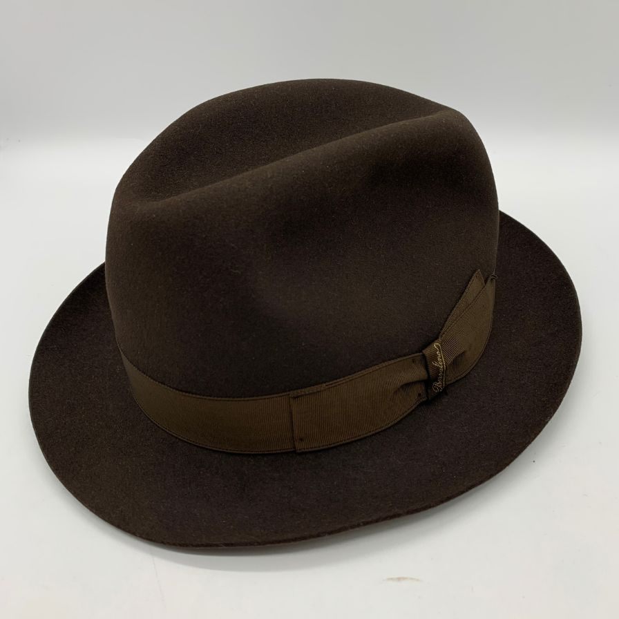 ボルサリーノ ハット 中折れ ラビットファー イタリア製 メンズ サイズ58cm ブラウン Borsalino
