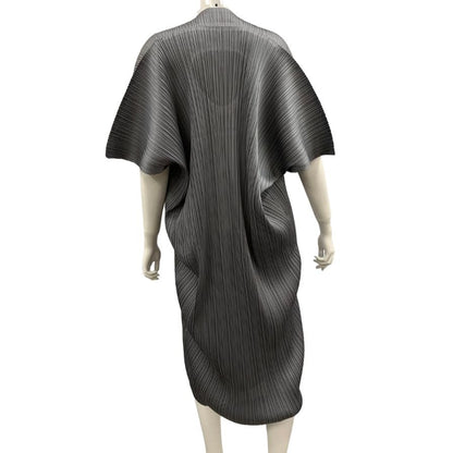 極美品◆イッセイミヤケ プリーツプリーズ ワンピース  PP43JH494 グレー レディース サイズ5 ISSEY MIYAKE PLEATS PLEASE 【AFB45】