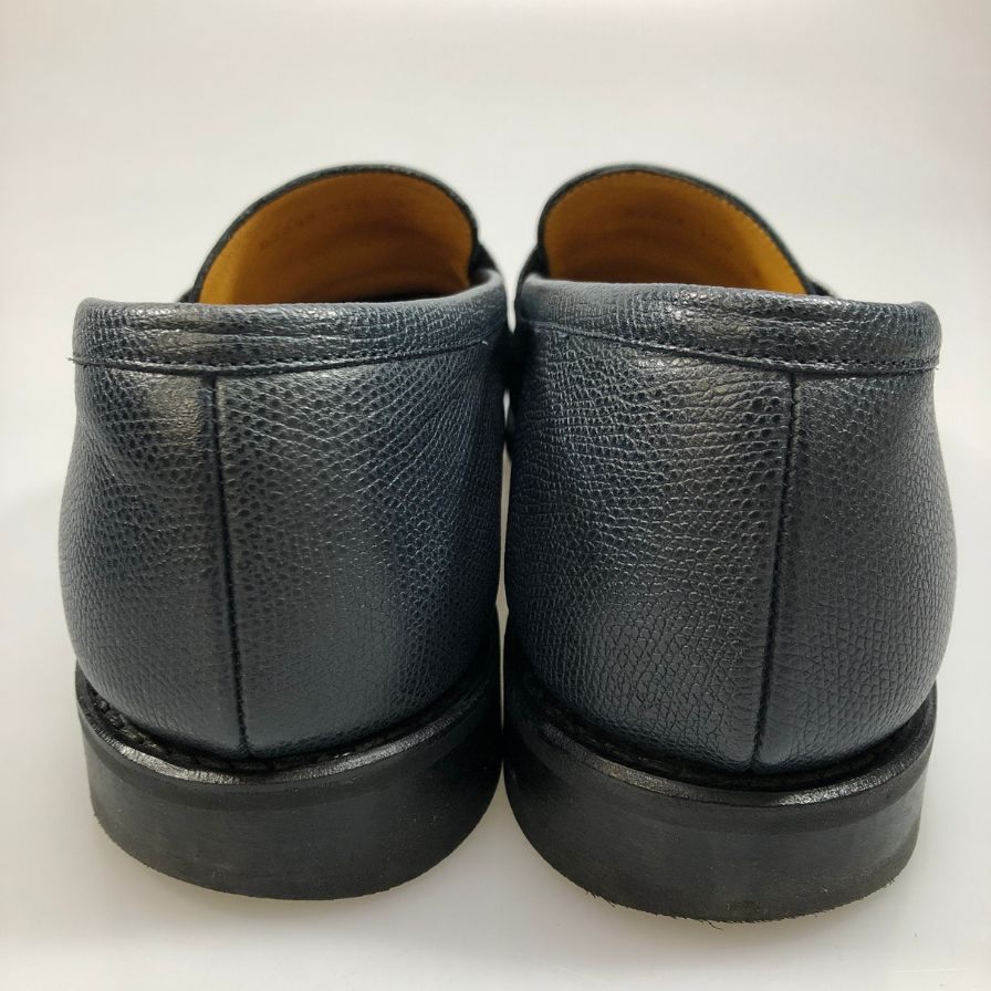 パラブーツ アドニス コインローファー カーフ シボ革 ネイビー UK8 Paraboot ローファー 約26.5cm【LA】【中古】