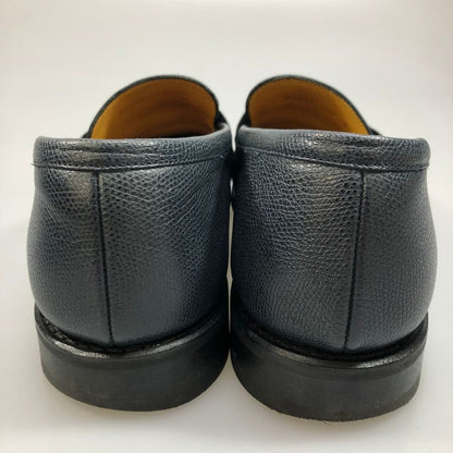 パラブーツ アドニス コインローファー カーフ シボ革 ネイビー UK8 Paraboot ローファー 約26.5cm【LA】【中古】