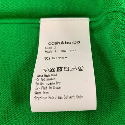 未使用◆キャッシュ＆バルバ カーディガン ウーステッドカシミヤ 150 グリーン メンズ サイズ2 IMWSW002 Cash&Barba 【AFB27】