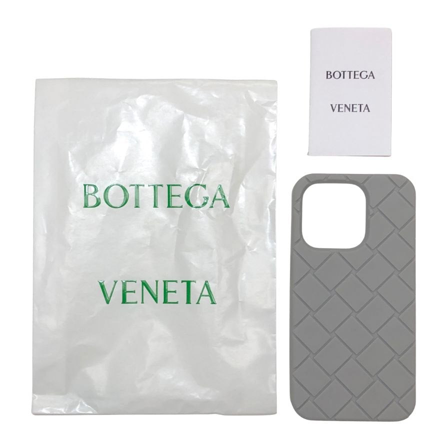 ボッテガヴェネタ iPhoneケース iPhone15Pro ラバー イントレチャート グレー系 BOTTEGA VENETA【AFI27】【中古】