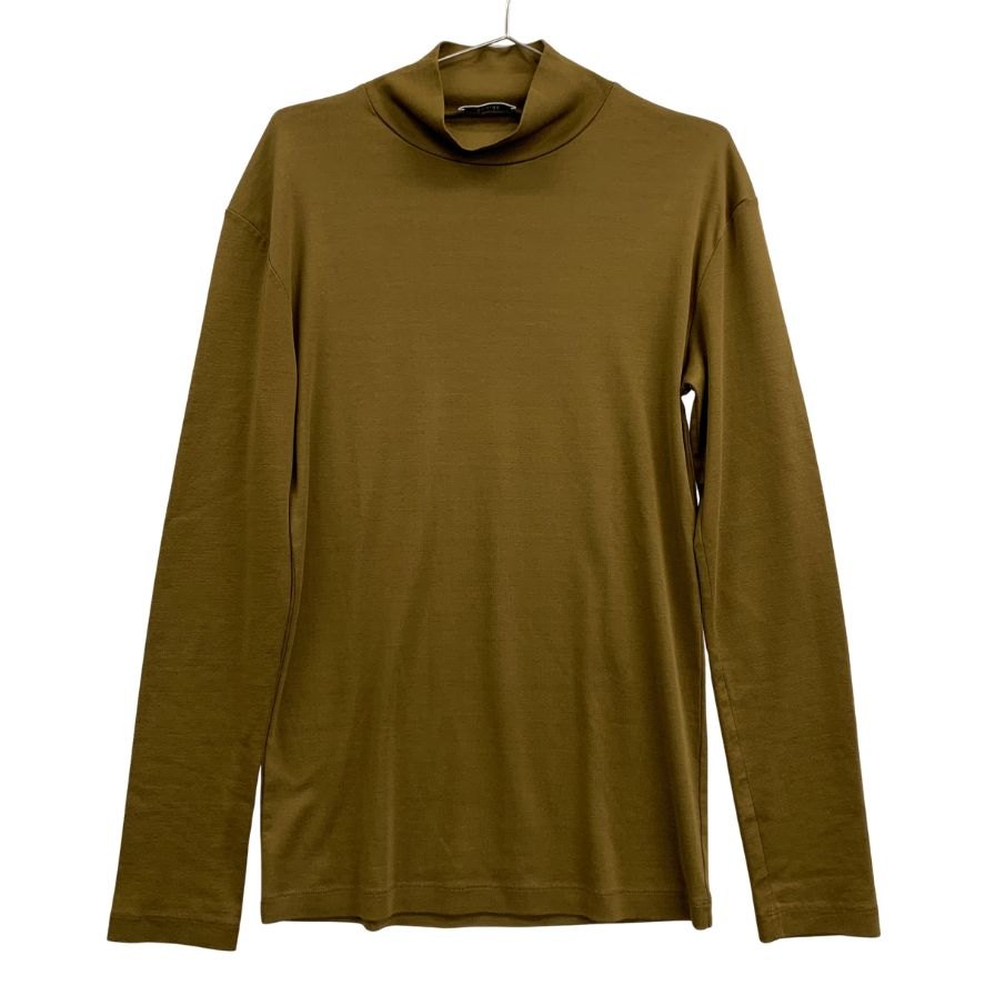 美品◆ルメール タートルネック ロングスリーブ Tシャツ カーキ サイズS 長袖 LEMAIRE 【AFB47】