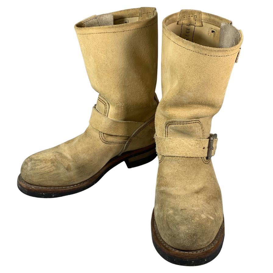 レッドウィング エンジニアブーツ スエード 8268 メンズ US7.5 ベージュ REDWING 約25.5cm【AFC28】