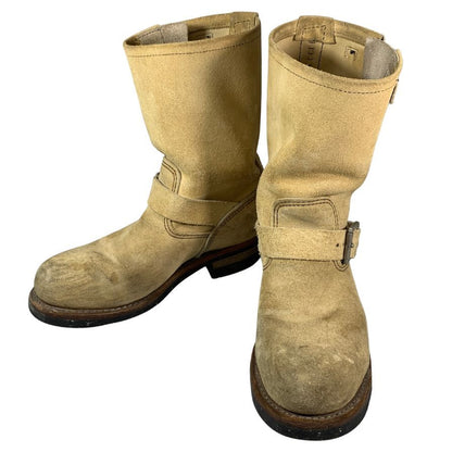 レッドウィング エンジニアブーツ スエード 8268 メンズ US7.5 ベージュ REDWING 約25.5cm【AFC28】