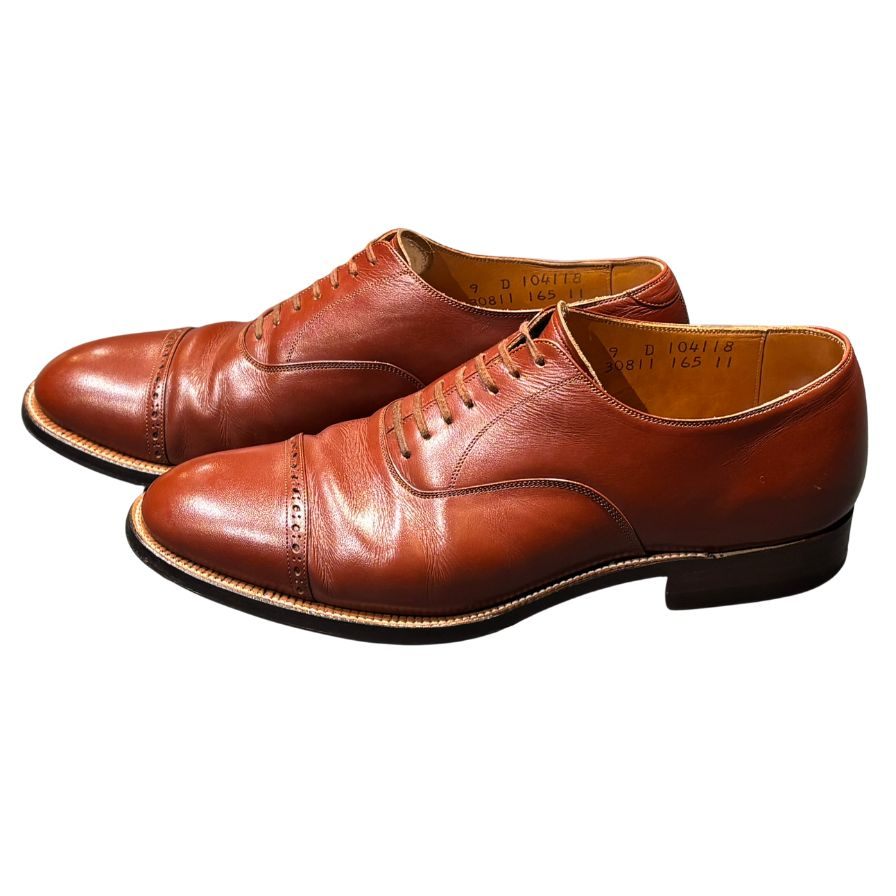 アーチケリー レザーシューズ 30811 パンチドキャップトゥ サイズ9D メンズ ブラウン Arch Kerry ビジネスシューズ 約27.5cm【LA】【中古】