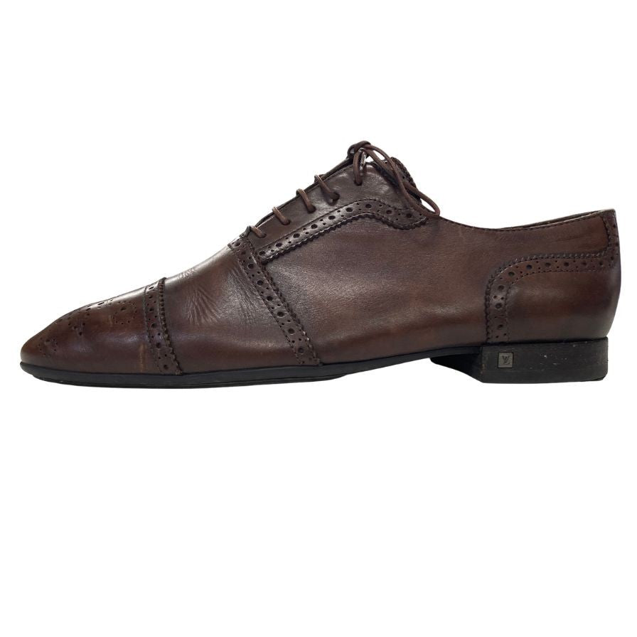 ルイヴィトン レザーシューズ レザー カーフ FD0039 メダリオン ブラウン サイズ6 LOUIS VUITTON 約25.0cm【AFC8】