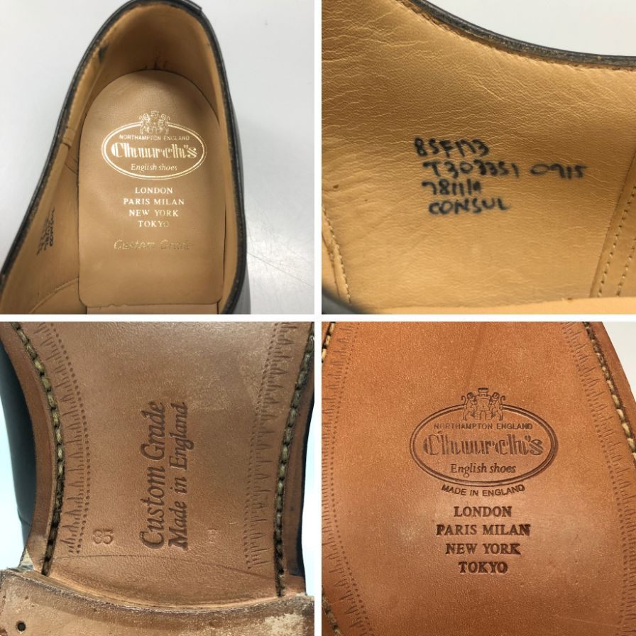 チャーチ レザーシューズ サイズ8.5 メンズ ブラック Church's CONSUL ビジネスシューズ 約27.0cm【LA】【中古】