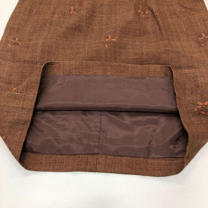 美品◆フォクシー ブティック シルク100 ノースリーブ ひざ丈ワンピース 40サイズ ブラウン FOXEY BOUTIQUE 【AFB45】