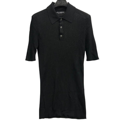 美品◆ドルチェ＆ガッバーナ ポロシャツ ニット メンズ ブラック サイズ48 DOLCE＆GABBANA 【AFB4】