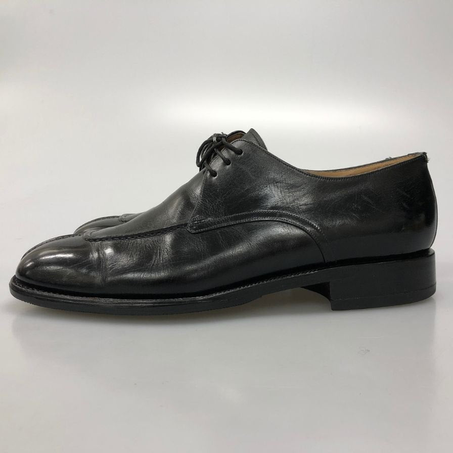 ヤンコ レザーシューズ スプリットトゥ Uチップ メンズ サイズ8 ブラック YANKO 約26.5cm【AFC47】